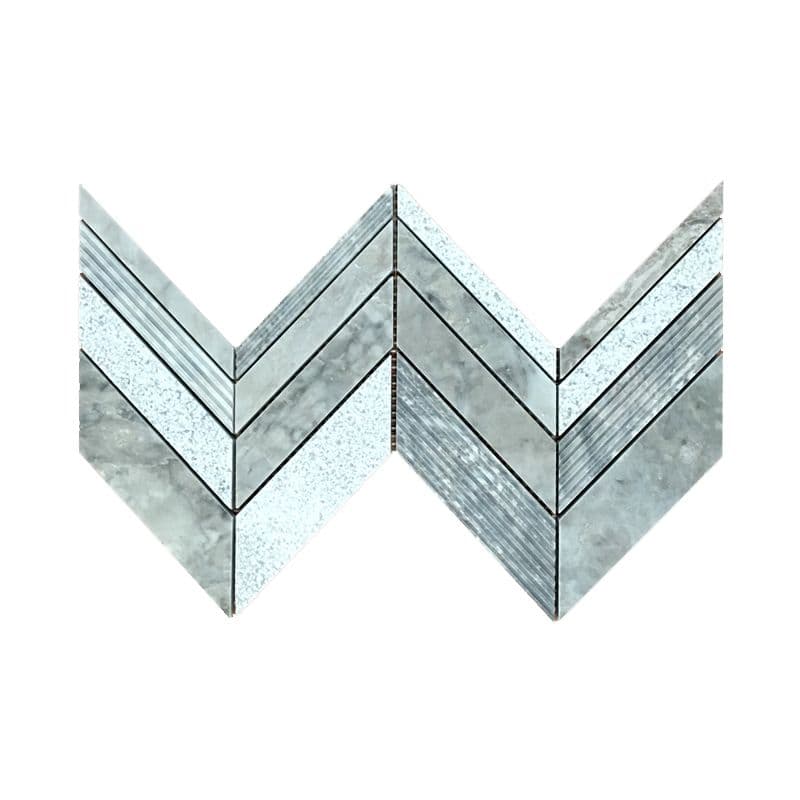 Đá Mosaic Chevron To Ghi Bóng, Băm, Xẻ Rãnh
