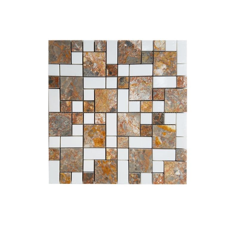 Đá Mosaic Vuông 23x23, 23x48, 48x48 Trắng Sữa, Vàng Dăm Kết