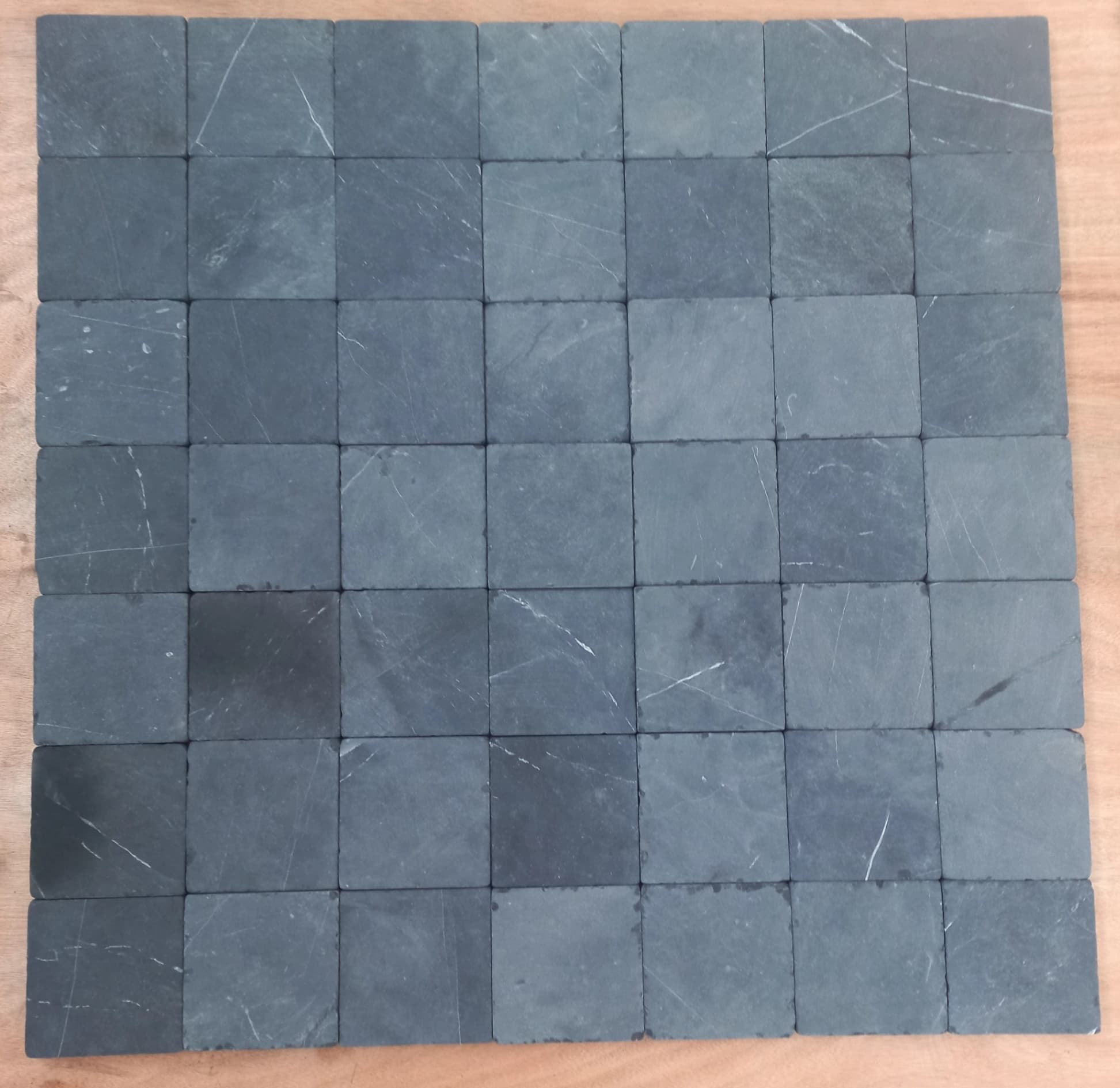 Black Tumbled Stone 15x15x2cm