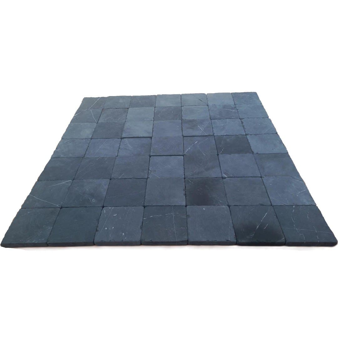 Black Tumbled Stone 15x15x2cm