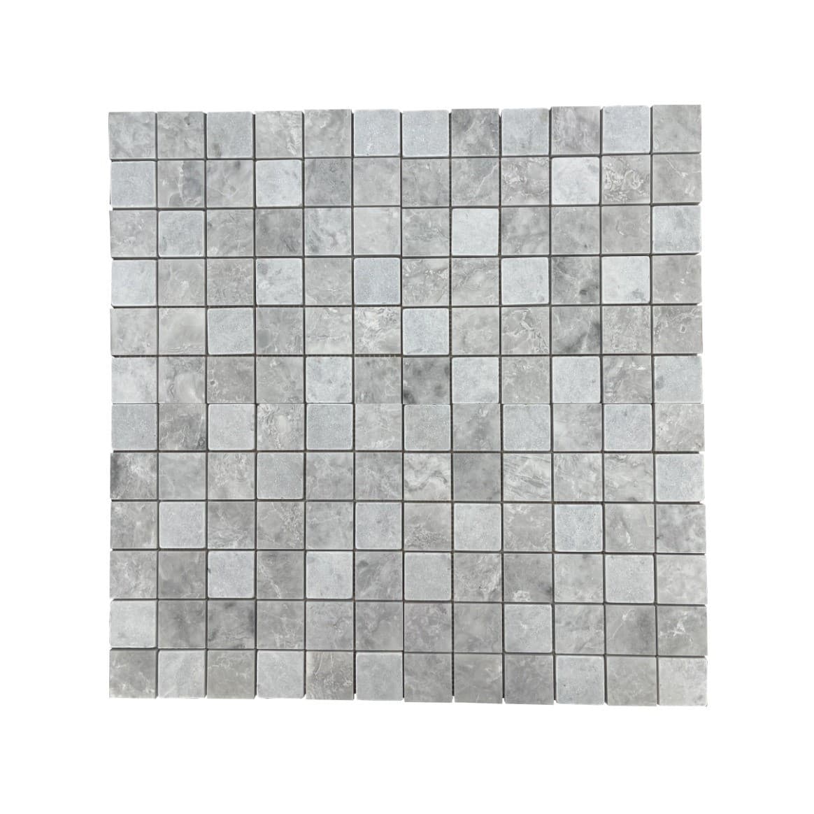Đá Mosaic 48x48 Ghi Nhạt Honed, Rung