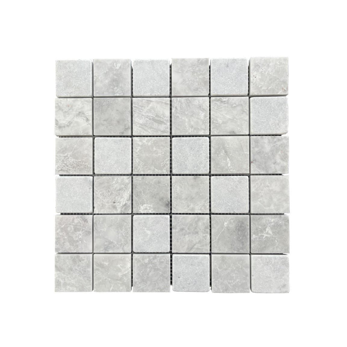 Đá Mosaic 48x48 Ghi Nhạt Honed, Rung