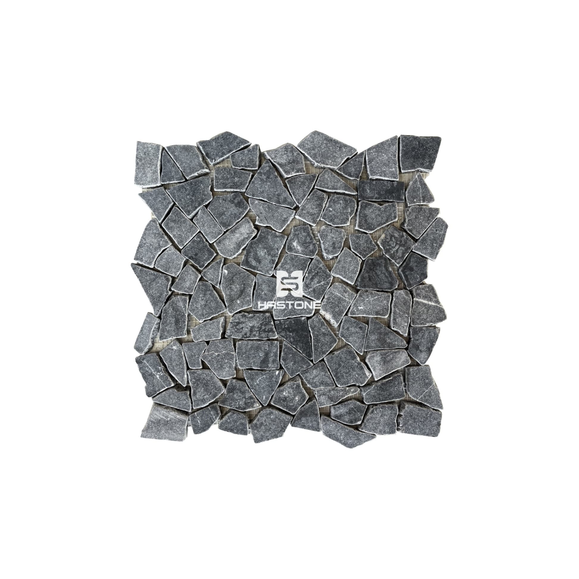 Đá Mosaic Dán Rối Crazy Tumbled Đen Honed
