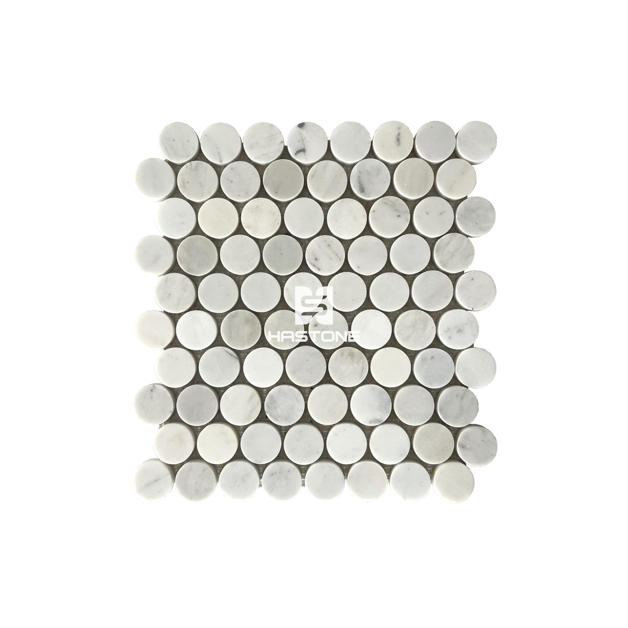 Milky White Small Round Polished Mosaic