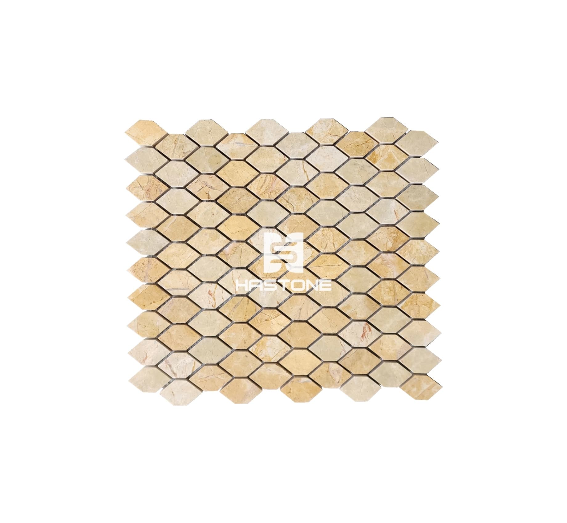 Lemon Yellow Pointed Hexagon Polished Mosaic