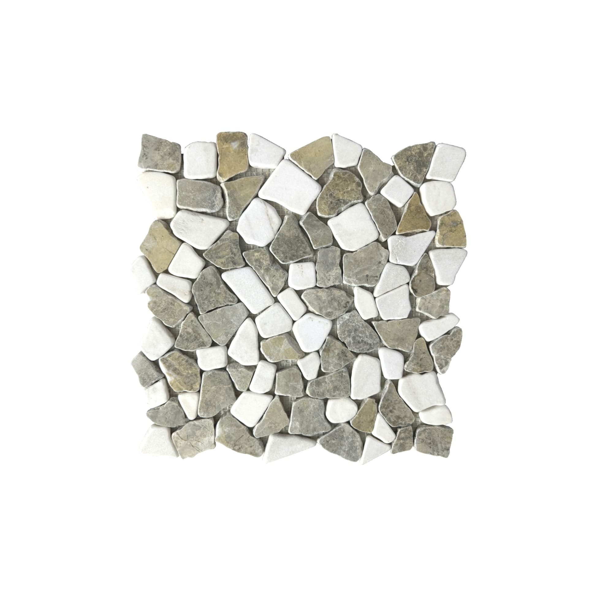 Milky White, Multicolor Crazy Tumbled Polished Mosaic